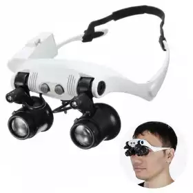 Лупа-очки налобная со сменными бинокулярными линзами и подсветкой