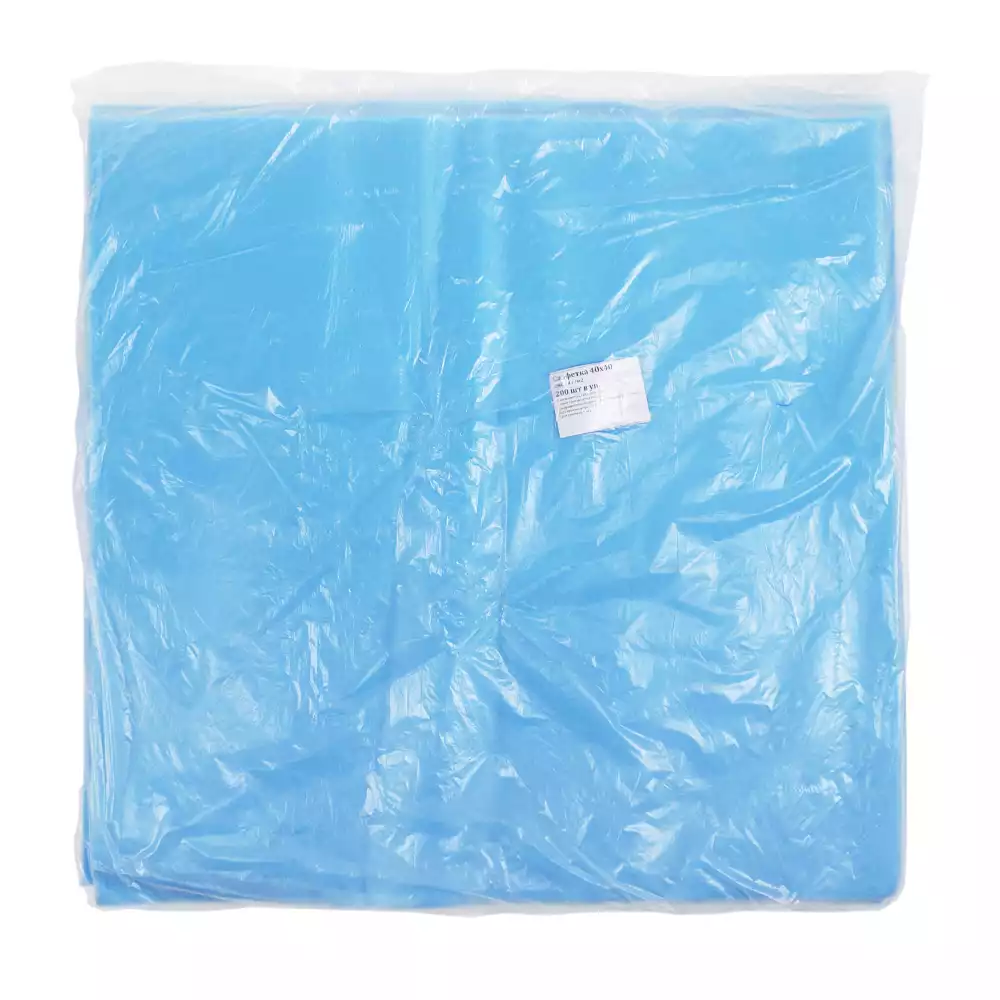Салфетка 40*40см, материал СМС 20г/м2, хирургическая , цвет голубой, одноразовая, нестерильная