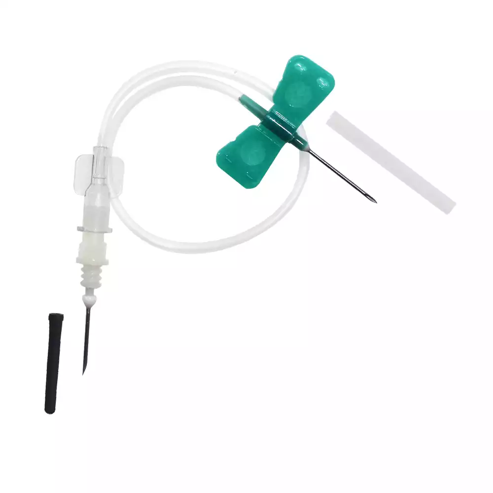 Игла - бабочка Improvacuter, с луер-адаптером 21Gх3/4, диаметр 0,80мм, длина трубки 19см, стерильная, зеленая