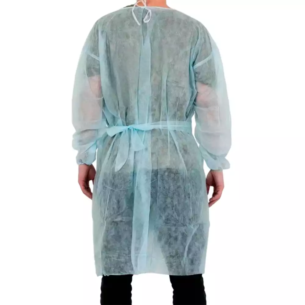Халат медицинский, материал Спанбонд, размер XXL, длина 110см, рукава на резинке, на 2-х завязках, нестерильный, цвет голубой