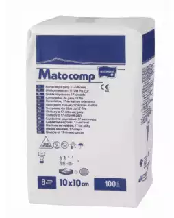 Салфетки марлевые нестерильные Matopat matocomp 10смх10см, 8 сложений, 100 шт.