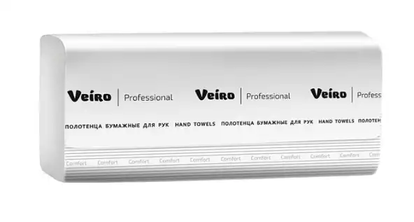 Полотенца бумажные Veiro Professional Lite, Z-сложения, 1-слойные, 20,5х22,5 см, 200 листов, белые